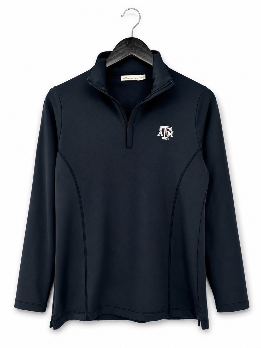 Peter Millar Women’s Quarter-Zip Pullover Texas A&M Embroidered Black Medium